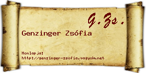Genzinger Zsófia névjegykártya
